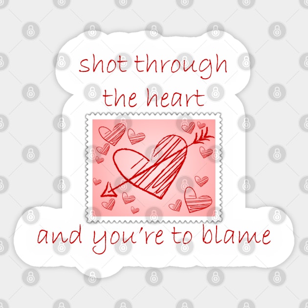 Bon Jovi Shot Through The Heart And You're To Blame Postage Stamp Sticker by Maries Papier Bleu